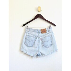 Vintage Levi's Denim Jean Shorts Button Fly Made in USA SZ 26 Waist